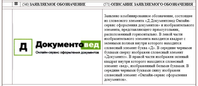 Заявка на государственную регистрацию товарного знака